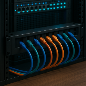 2U Cable Management Rack Panel — Brush & D-Ring